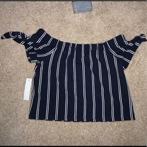 Off the shoulder stripped top